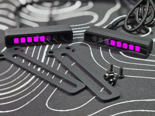 RPM Lights showing on Sim Racing Brow kit by ReaperWare