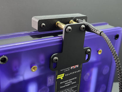 Rear shot of LED Module fitted to 32-Elite button box showing included mounting solution
