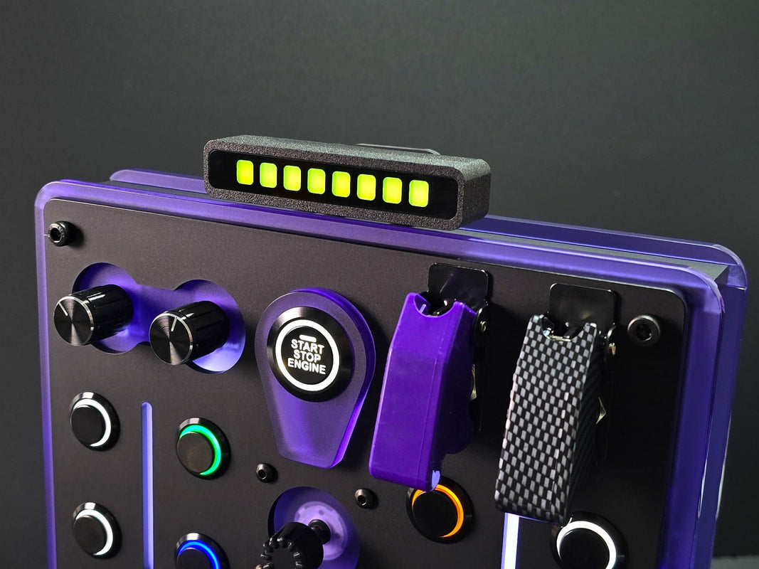 8 LED Module fitted to sim racing button box