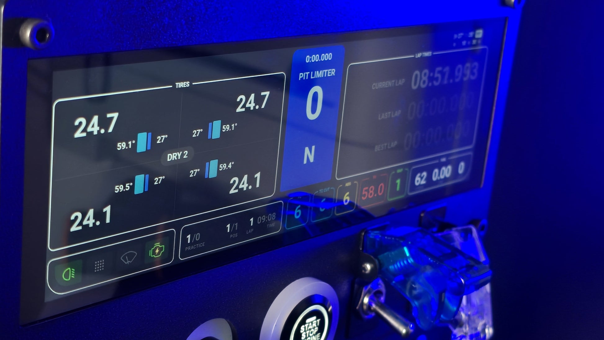 VoCore Ultra Wide 8" display on a button box