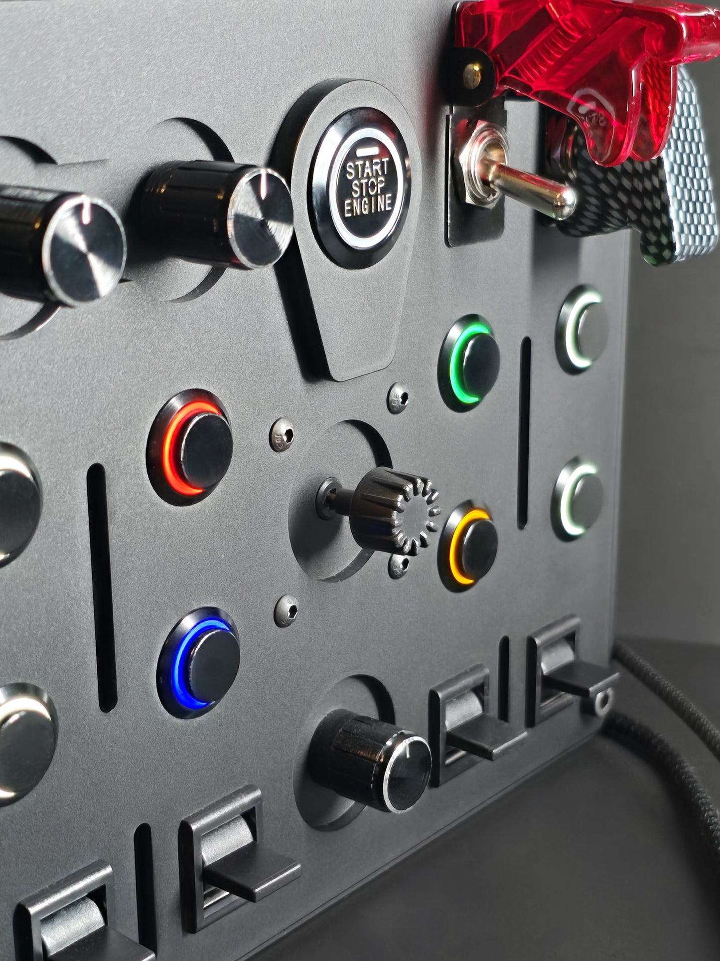 premium, metal construction, high top buttons being shown on a ReaperWare button box