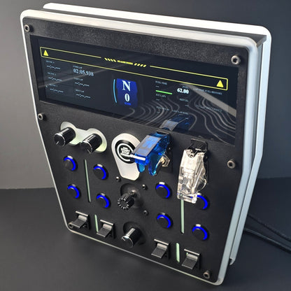 RaceConsole Podium-UW premium sim racing button box with 8-inch VoCore display, fully customisable