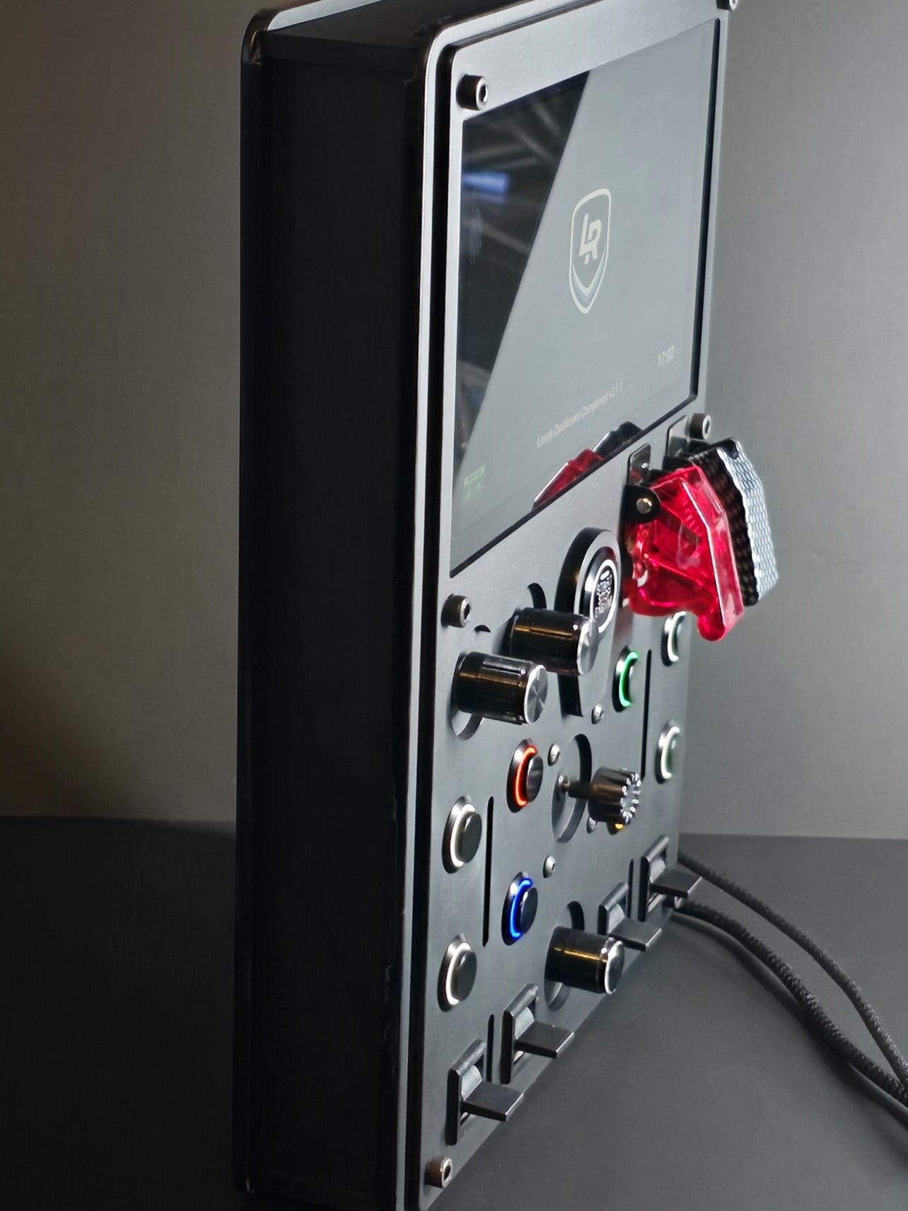 VoCore display perfectly fitted to a sim racing button box by ReaperWare