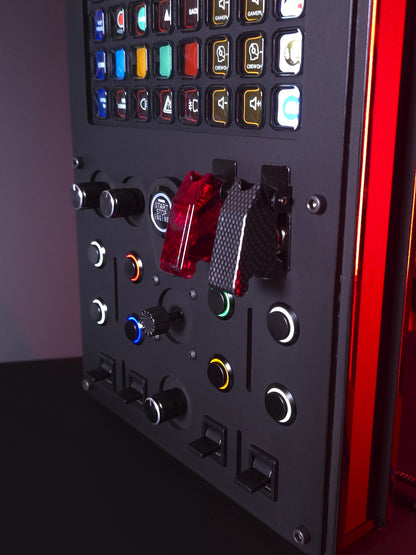 a button box for sim racing with stream deck XL integration