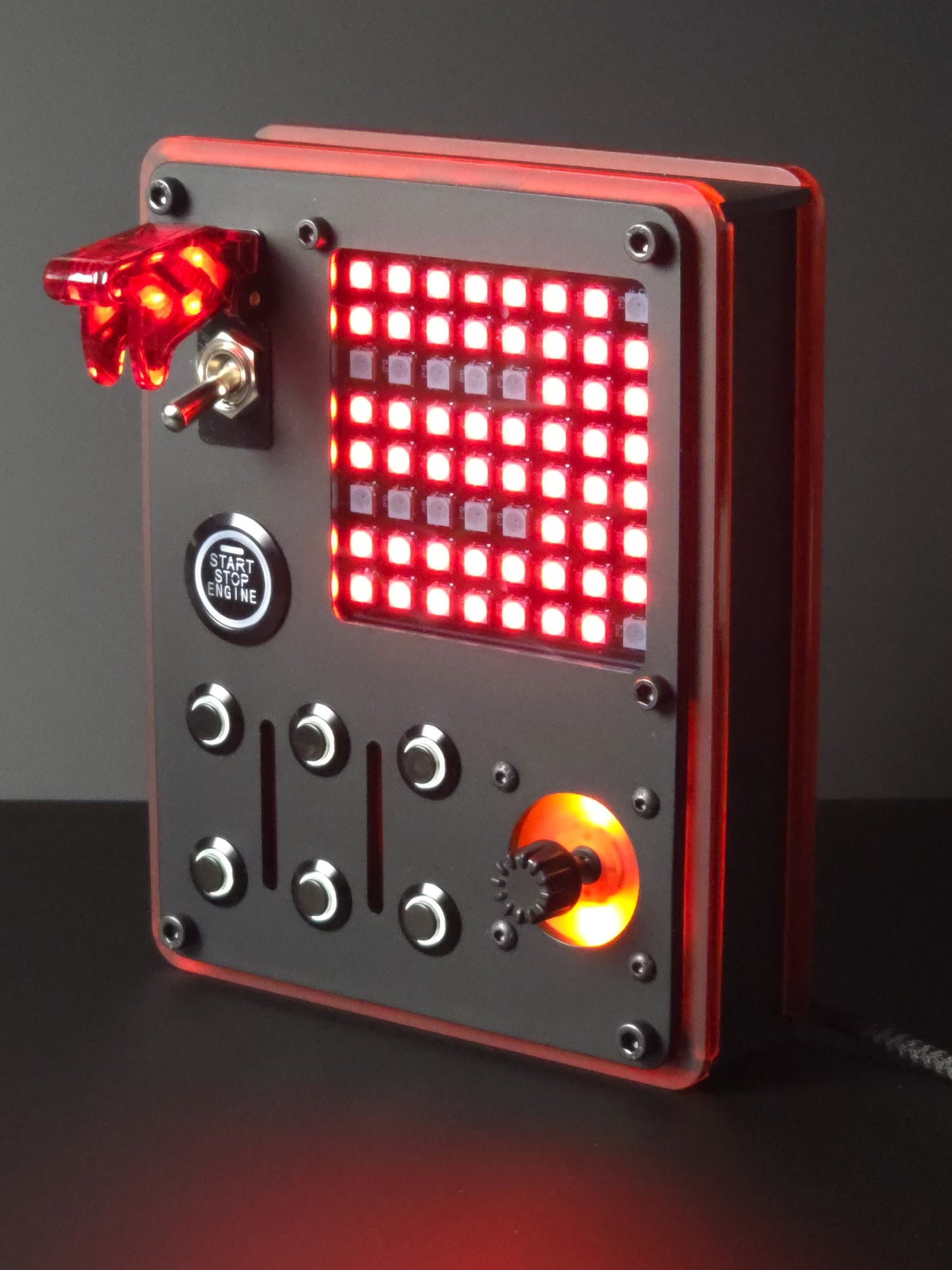 sim racing button box with iflag