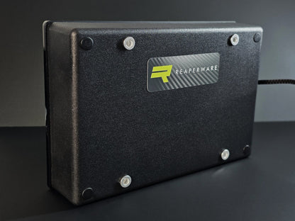 Rear shot of RaperWare iFlag GT button box showing VESA100 compatibility