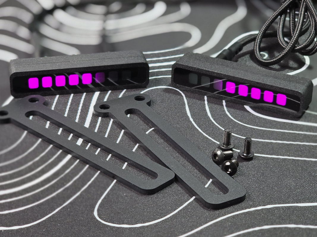 RPM Lights showing on Sim Racing Brow kit by ReaperWare