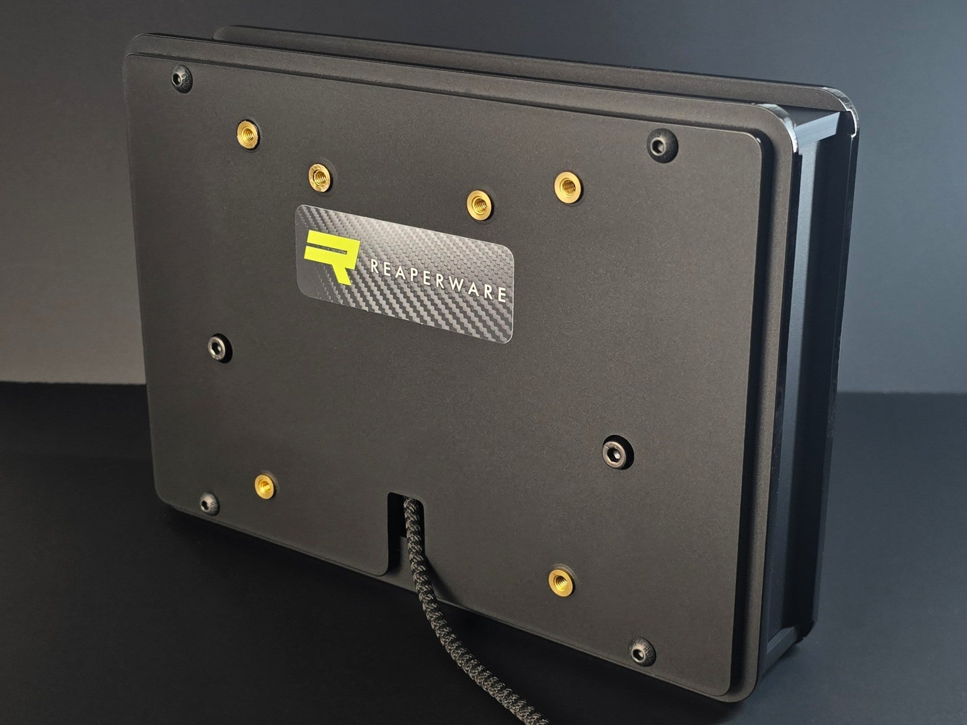 Rear shot of stream deck XL enclosure - VESA100 compatible